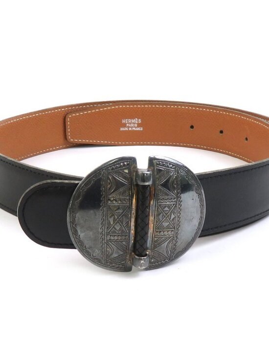 HERMES Tuareg Belt Black/Brown Leather/Metal - main image 8
